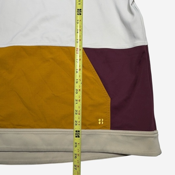 SWEATY BETTY Mix It Up Colorblock Sweatshirt Size XS Pocket 3/4 Sleeve Boxy Fit - Picture 9 of 11
